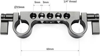SmallRig Super Lightweight 15mm Railblock, Rod Clamp with 1/4"-20 Thread for Sony for Canon and Other 15mm DSLR Camera Rig Shoulder Support Rail System, Pack of 2-2061