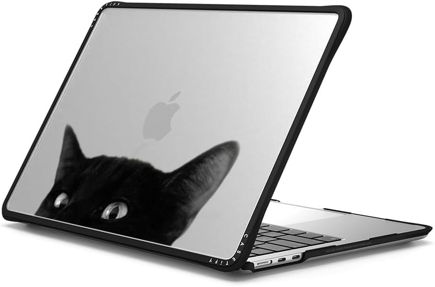 CASETiFY Impact MacBook Air 13.6" (M2-M4) Case [Cushioned Impact Corners/Scratch-Resistant/Anti-Slip Grip] - CAT - Clear Black