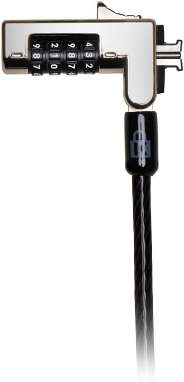 Kensington Slim Combination T-Bar Standard Lock Slot for Laptops, Security Computer Lock Cable, Resettable 4-wheel Number Code with 6 Foot Cable, K60600WW