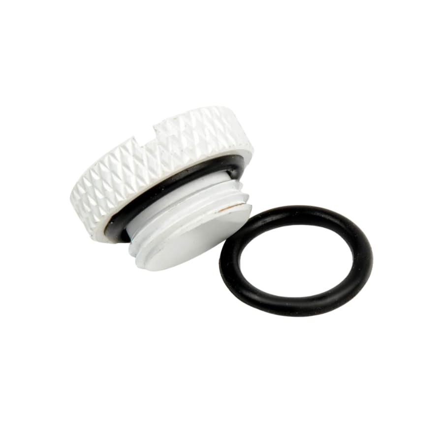 dracaena.io 6 pack G1/4" thread, Thin water Stop Plug Fitting with Coin Slot for Computer water cooling System, durable brass/copper material, White