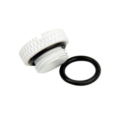 dracaena.io 6 pack G1/4" thread, Thin water Stop Plug Fitting with Coin Slot for Computer water cooling System, durable brass/copper material, White