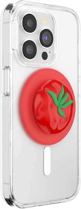 PopSockets Phone Grip for MagSafe with Kickstand, Magnetic Stand, Swappable Top, Secure Hold for iPhone MagSafe Cases, Phone & Tablet Grip - Pomodoro