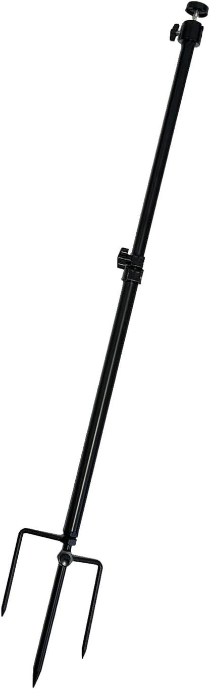 Trail Camera Mount,Height Adjustable (15.7"-28.3") & 360° Rotating Stake,Dual-Mode Base for Soft/Hard Ground Post,Game Cam Stand with 1/4"-20 Thread, Metal pole for Solar Panels,Hunting,Wildlife