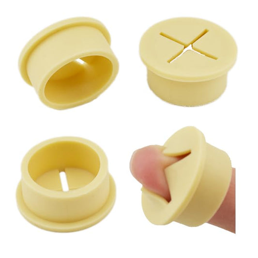 HAHIYO 4Pcs 1Inch/25mm Yellow Flexible Rubber Desk Grommet Wire Grommet Cable Management Cord Hole Cover Desk Wire Hole Insert Wire Organizer for Computer Office Home School Equipment Systems