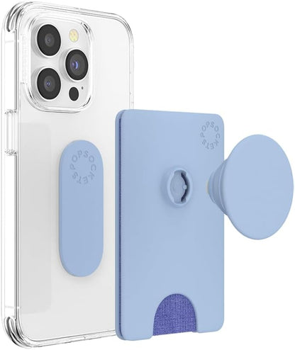 PopSockets Phone Wallet with Expanding Kickstand, Phone Card Holder - Cornflower Blue