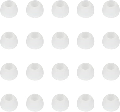 10 Pairs Silicone Medium Replacement Ear Tips - Eartips for In-Ear Headphones - Rubber Tips Earbud Covers - Earbud Cap (White)