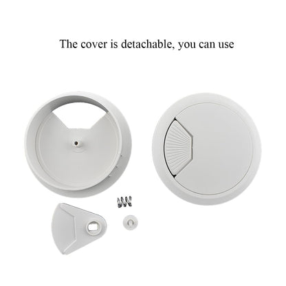 HAHIYO 2Pcs 3.15Inch/80mm White ABS Plastic Sector-Shaped Desk Grommet Wire Grommet Cable Management Cord Hole Cover Desk Wire Hole Insert Wire Organizer for Computer Office Home Equipment System