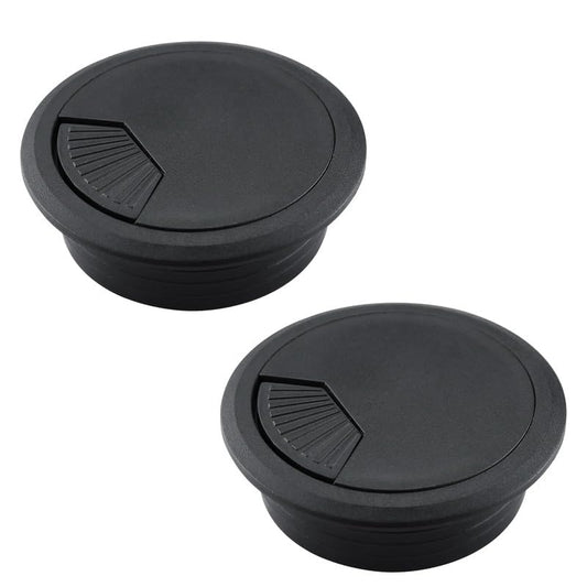 2 Pcs Desk Grommet 2" / 50 mm, Desk Cord Hole Cover, Cable Grommet ABS Plastic, Desk Hole Grommet for Home & Office Pc, Detachable Adjustable Cable Cord Organizer-Black