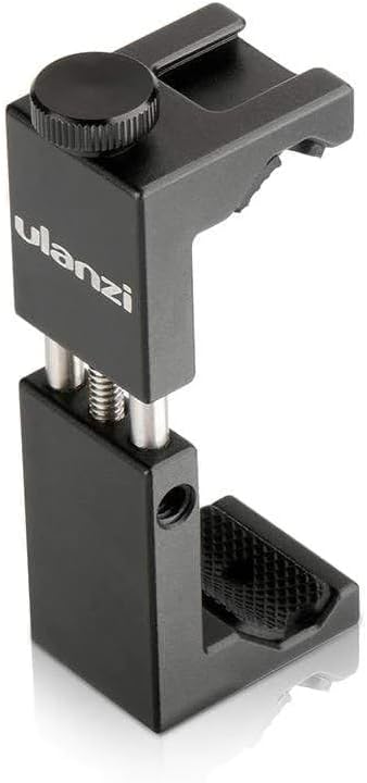 ULANZI ST-02S Aluminum Phone Tripod Mount w Cold Shoe Mount, Support Vertical and Horizontal, Universal Metal Adjustable Clamp for iPhone 12 11 Pro Xs X Max 8 7 Plus Samsung Android Smartphones