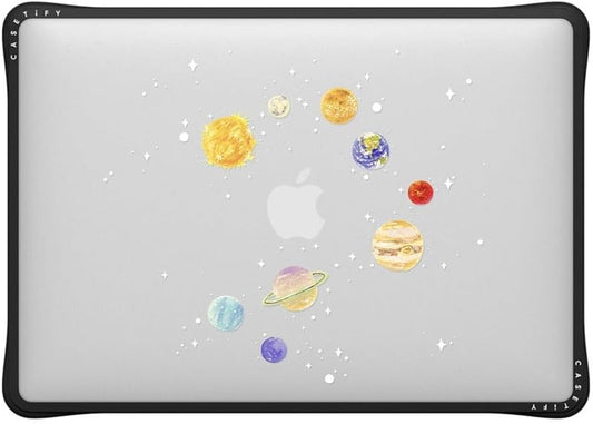 CASETiFY Impact MacBook Air 13" (M1/Intel) Case [Cushioned Impact Corners/Scratch-Resistant/Anti-Slip Grip] - Solar System - Clear Black