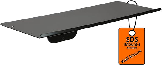 SDS iMount 1.0 Wall Mount Utility Stand – Versatile 7"x18" (H.D.P.E.) Tray for Keyboard, Laptop, Tablet, Gaming Consoles, Cable & Stereo Equipment – Space-Saving Workstation Solution (Small)