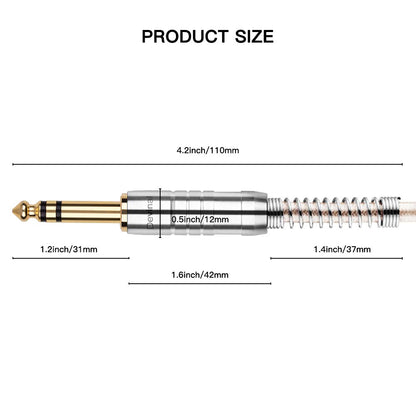 Devinal 1/4 inch Extension Cord, 1/4" Male to Female Cable, 6.35mm Quarter inch Headphone Extender Gold Plated Nylon Braided Durable Audio Cable Stereo Cord, 10 Feet 3Meters