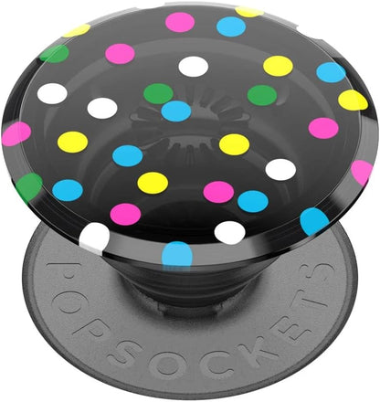 PopSockets Translucent Phone Grip with Expanding Kickstand, PopSockets for Phone, Translucent PopGrip - Black Disco