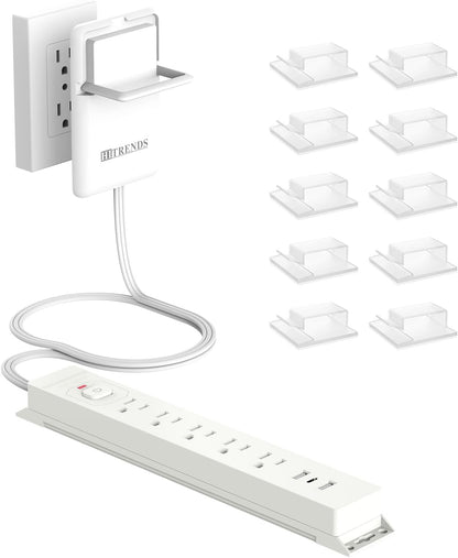 6FT Ultra-Thin Flat Plug Power Strip with 5 Outlets & 3 USB Ports | Child & Pet-Safe, 1625W, Wall-Mounted Cord Organizer, Universal Size Outlet & Plug Concealer with Cord Clips(UL Listed)