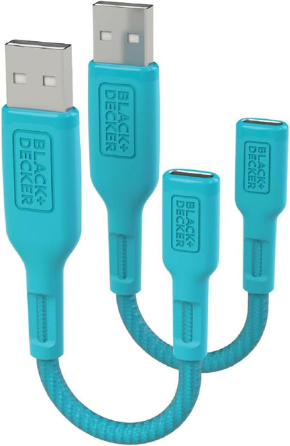 BLACK+DECKER USB C to USB Adapter [2 Pack], Type C Female to USBA Male OTG Cable USBA to USBC Adapter Apple Compatible with MacBook Pro/Air, iPhone 16/15 Series, Samsung Galaxy S24/S23/S22, Blue