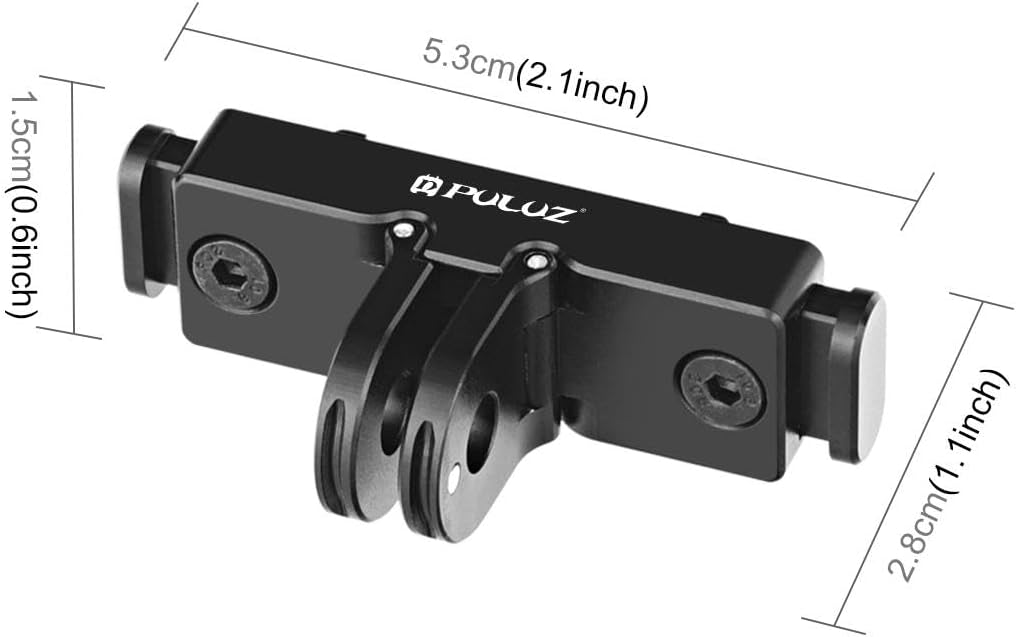 PULUZ Quick Release Base Plate Adapter Bracket for Insta360 X5 / Ace Pro/Pro 2 Cameras - Aviation Aluminum Mount (Black)