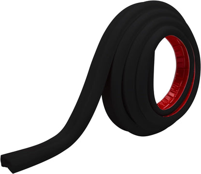 Rubber Bond TV Cord Hider Cable Protector - Strong Self Adhesive Wall Cord Cover Cable Hider - Low Profile Cable Management Wall Cord Concealer Cable Raceway (Black, 6 Feet)