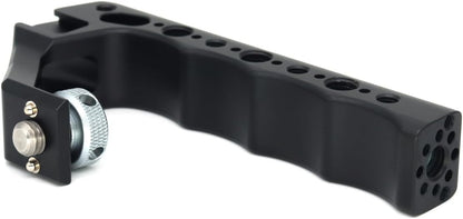Universal Top Handle with 3/8" Screw Locating Pins for DSLR Camera Cage, with 3 Cold Shoe Adapters to Mount DSLR Camera with Microphone/LED Light/Monitor (Black with 3/8" Screw)