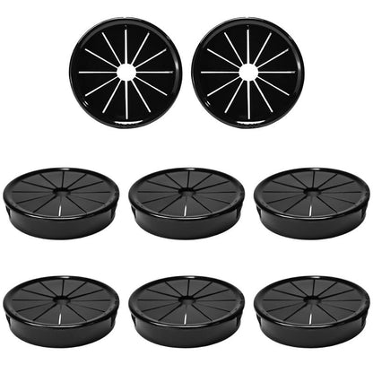 8PCS Cable Grommets, 2"(50mm) Desk Hole Cover Petal Shaped Buckle Type Nylon Snap Bushing Grommet, Wire Hole Cover Insert for Cables and Cords Management and Protection of Cabinet, Black