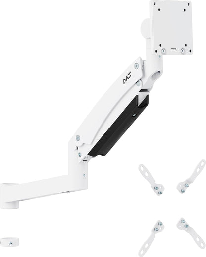 AVLT Single 57 Inch Heavy Duty Monitor Arm Add-On Kit for Pole Top Mount-White, Fits 1.38" Pole, for Super Ultrawide Screen, Supports 59.5lbs (27kg), VESA Compatible, Workspace Upgrade Extension Arm