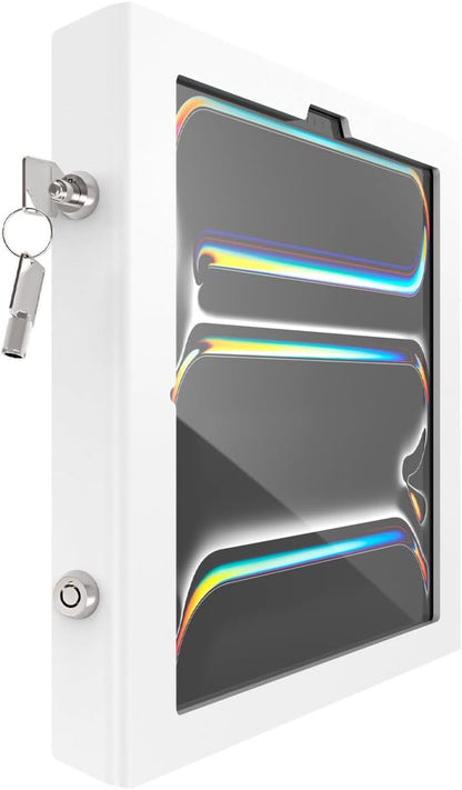 Compulocks iPad Pro M4 13" (2024) Apex Enclosure Brandable Floor Stand – Secure Tablet Display Stand, Kiosk Mount, Stand for Touchscreen Tablets, Digital Signage, POS Display - White