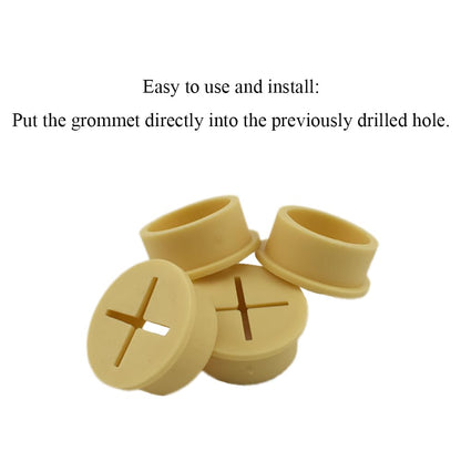 HAHIYO 4Pcs 1Inch/25mm Yellow Flexible Rubber Desk Grommet Wire Grommet Cable Management Cord Hole Cover Desk Wire Hole Insert Wire Organizer for Computer Office Home School Equipment Systems