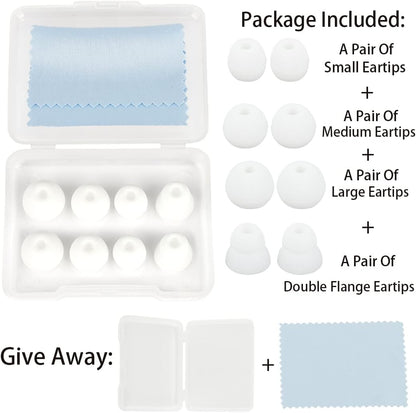 Earbud Tips Ear Tips Replacement Earbud Tips Earbud Replacement Tips Headphone Earbud Tips Earbud Tip Eartips Earbud Covers Compatible With Powerbeats Pro Beats Wireless Earphone 4 Pairs (White)