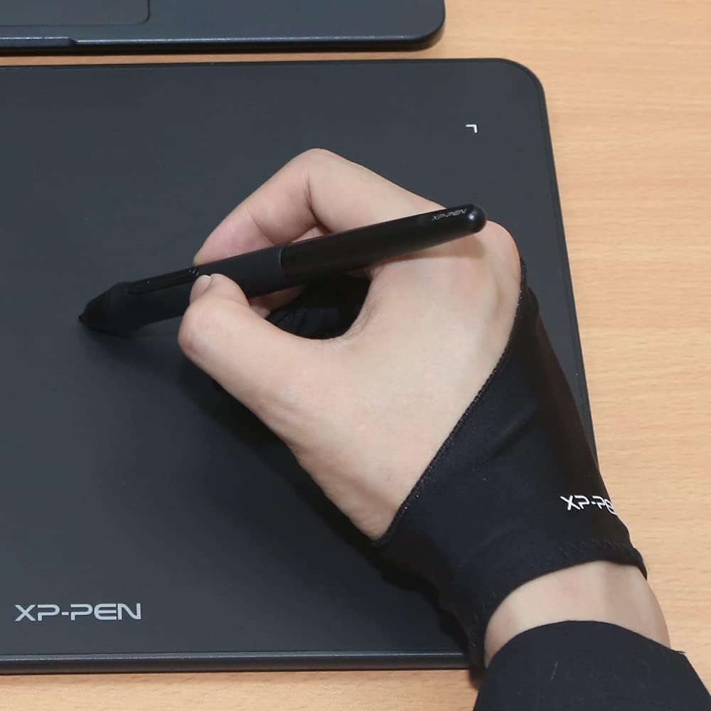 XPPen Artist Drawing Glove 2-Fingers Digital Art Glove for Graphics Drawing Tablet Drawing Glove Right Hand and Left Hand (Size L) Black