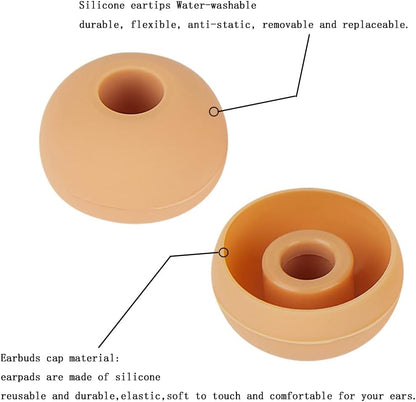 Replacement Silicone Ear Bud Tips Earbuds Cap Compatible with Powerbeats 1/2/3 Wireless Beats by Dre Headphones,4 Pairs Earbud Tips(Gold)