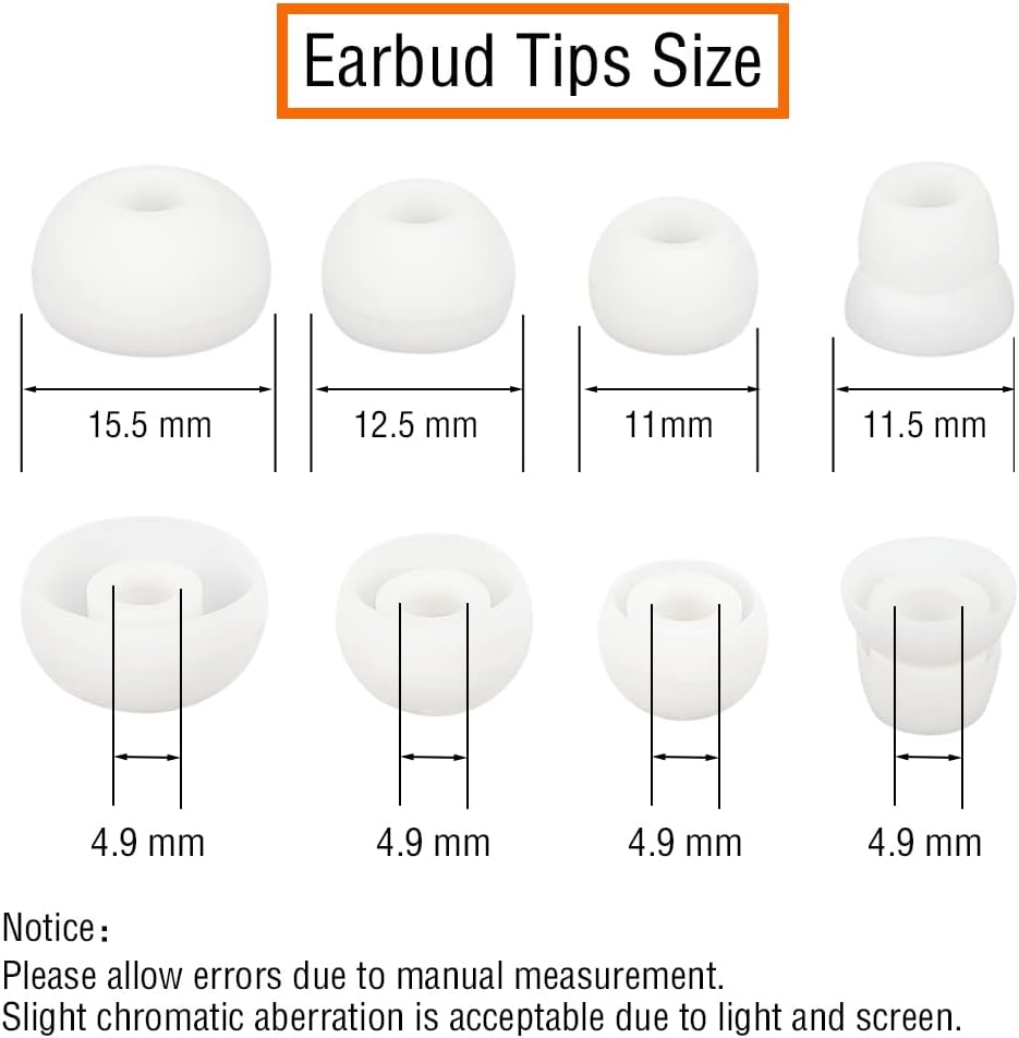 Silicone Ear Tips Earbud Replacement Tips Earbuds Eargels Earpads Earbuds Tips Compatible with Powerbeats 2/3 Wireless Beats by Dre Headphones,4 Pairs(White)