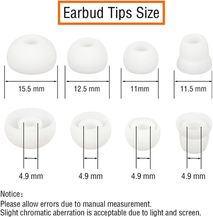 Silicone Ear Tips Earbud Replacement Tips Earbuds Eargels Earpads Earbuds Tips Compatible with Powerbeats 2/3 Wireless Beats by Dre Headphones,4 Pairs(White)