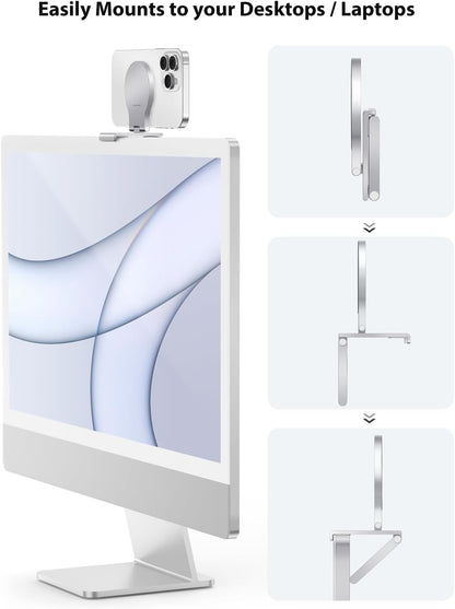 Stouchi Continuity Camera Mount for iMac, Desktop Monitor Compatible iPhone Webcam Mount with Mag-Safe