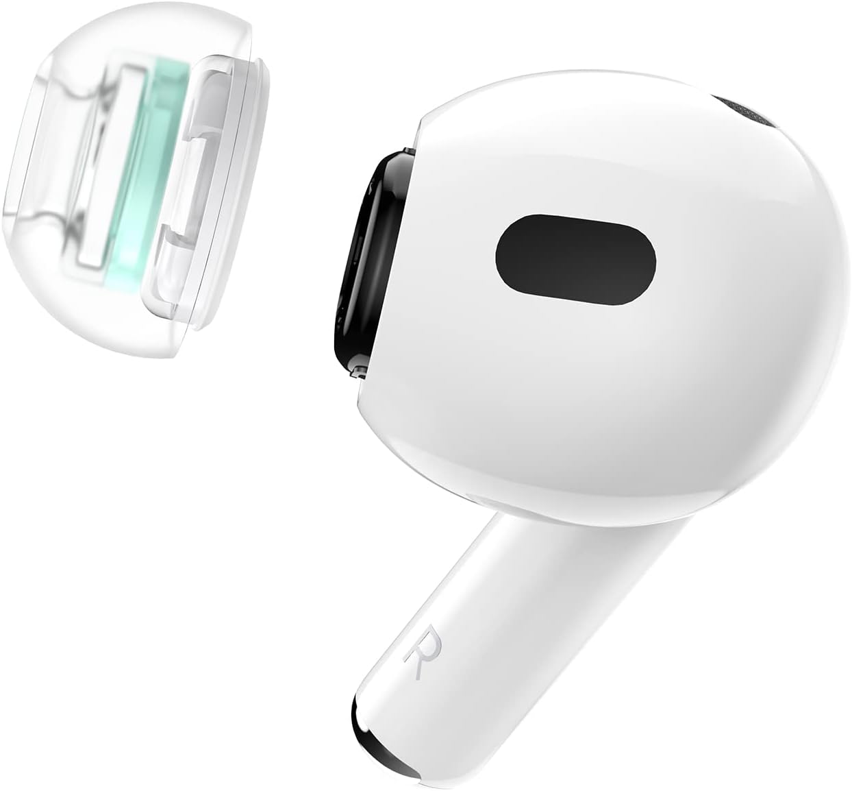 SpinFit Superfine for AirPods Pro Gen 1 & 2 - ML - Medical Grade Silicone Patented Replacement Ear Tips and Adapters for Supreme Comfort (one Pair)(Ear Tips Installed)