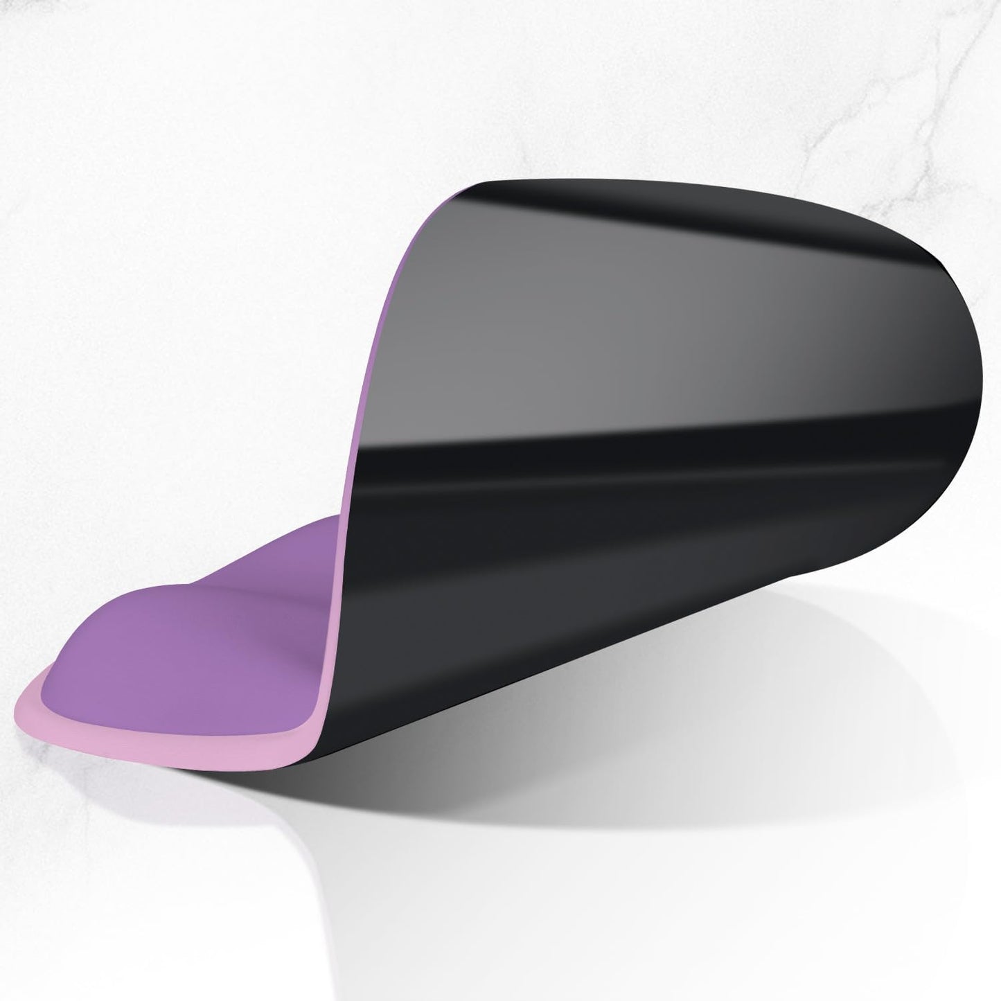 ITNRSIIET Ergonomic Mouse Pad with Wider Memory Foam Wrist Rest +17% - Curved Cushion Reduces Pressure 20%, Pain Relief, Non-Slip, Smooth, Cute Colors, 9.85 x 9 in, Purple Pink Gradient