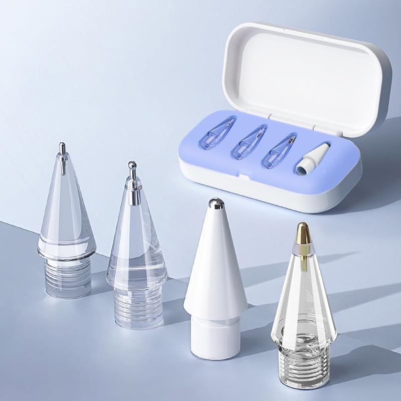 4Pack Replacement Pencil Tips for Apple Pencil Pro,Upgraded Pencil Tips Fit for Apple 2nd 1st Gen USB-C,Wear-Resistant & Precise Control Needle Pencil Tips with Case,IPad Pro Pencil Sets