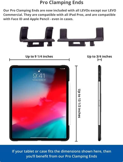 LEVO G2 Clamp on Tablet Holder for Desk: iPad Holder Stand, Kindle Holder, iPad Desk Mount, Premium