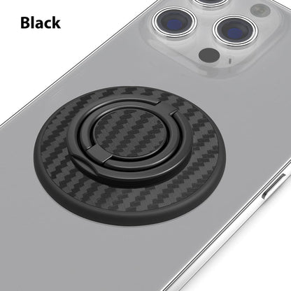 Magnetic Phone Grip Compatible with MagSafe, Magnetic Phone Ring Holder Finger Kickstand Wireless Charging Compatible, Double Cell Phone Rings Gripper Stand for MagSafe iPhone - Black Weave