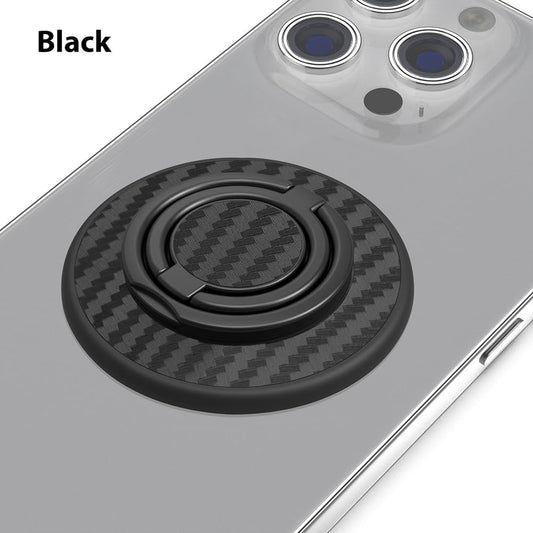 Magnetic Phone Grip Compatible with MagSafe, Magnetic Phone Ring Holder Finger Kickstand Wireless Charging Compatible, Double Cell Phone Rings Gripper Stand for MagSafe iPhone - Black Weave