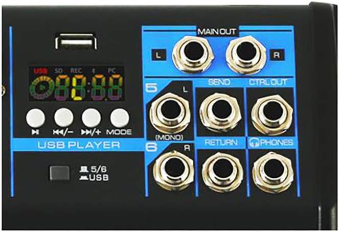 Pyle 6-Channel Professional Audio Mixer - USB - Bluetooth - 48V Phantom Power - Digital MP3 Input - FX 16-Bit DSP - Desk System Interface - PMXU63BT