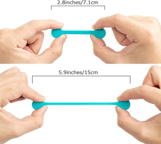 Viaky 6 Packs Magnet Wire Winder Straps, Multi-Colored Noticeboard Fridge Clips Silicone Cable Organizer Reusable Tie Phone Earbuds Bookmark Whiteboard Fridge (Lake Blue, Blue, Gray)