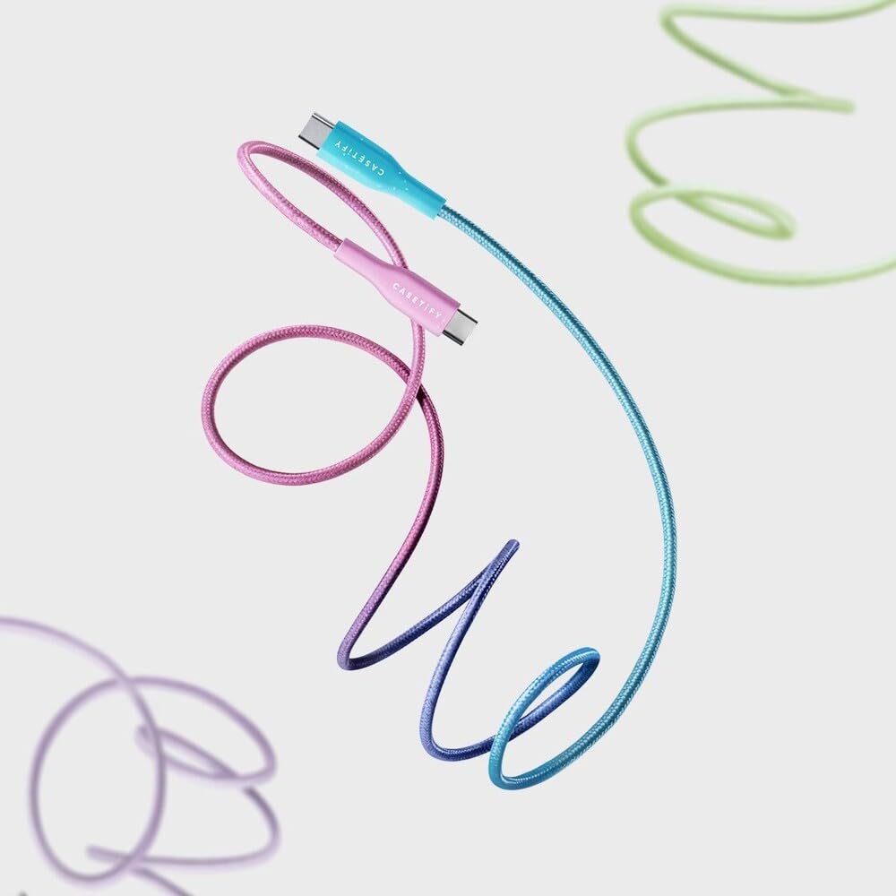 CASETiFY Powerthru USB-C to USB-C Cable (1m/3.3ft) - Cotton Candy