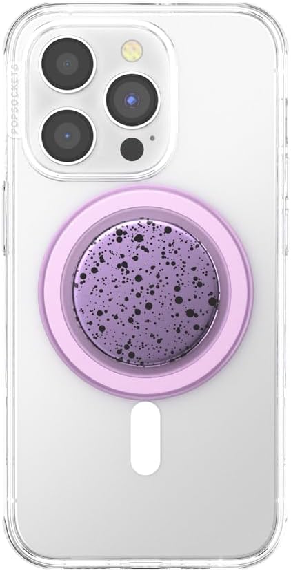 PopSockets Phone Grip for MagSafe with Kickstand, Magnetic Stand, Swappable Top, Secure Hold for iPhone MagSafe Cases, Phone & Tablet Grip - Sugar Plum Speckle