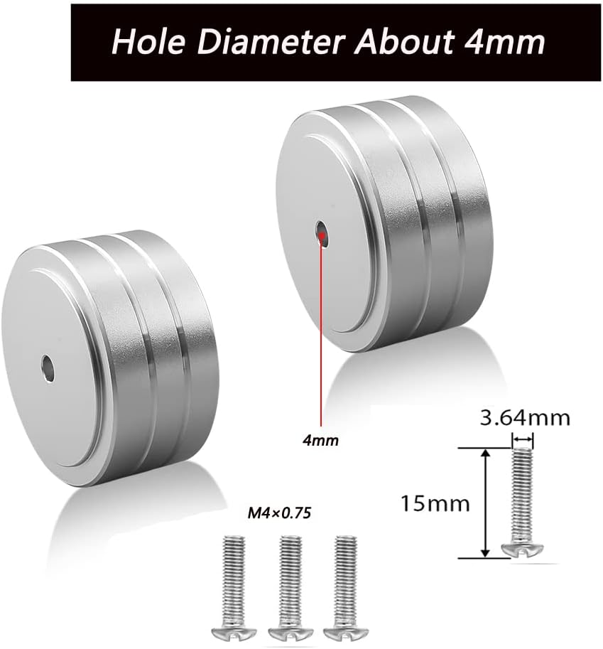Tertullus 4 Sets High-End HiFi Aluminum Speaker Feet, Shock Base Pad Spikes,40x20mm,Shockproof Stand Pad for HiFi Devices Amplifier Turntable DAC Recorder CD (Silver)