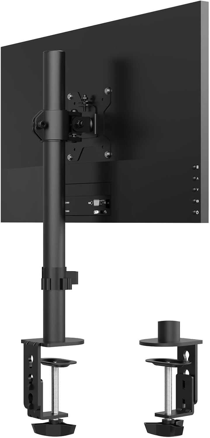 PHOLITEN Monitor Mount for Most 13-32" Computer Screens up to 20lbs,Adjustable Single Desk Monitor Stand with Tilt Swivel Rotation, VESA 75x75mm/100x100mm