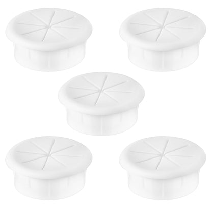 2" White Desk Grommet, JTemgle Flexible Cable Grommet Rubber Cable Hole Cover Wire Organizer Caps Desktop Cord Management for Home Office TV Stands Tabletops, 5 Pieces