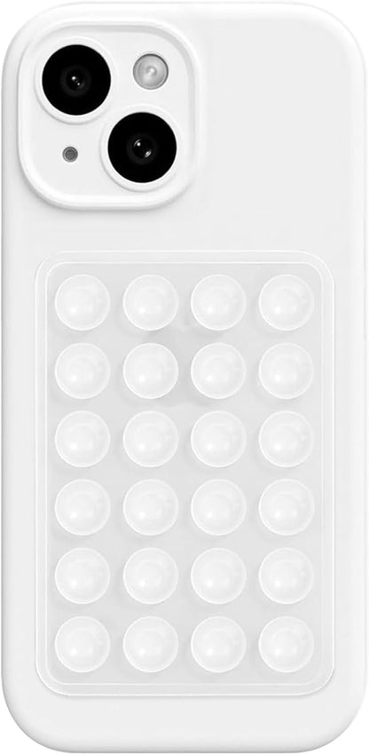 AZXYI Silicone Suction Phone Case Mount, Silicon Adhesive Suction Cup Phone Mount, Non Slip Sticky Phone Grip for Cellphone, Strong Grip Holder for Selfies and Videos (Translucent)