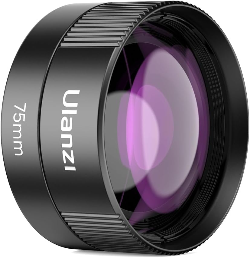 ULANZI CL-003 Phone Macro Lens, HD 75mm Phone Camera Lens for 17mm Thread, Compatible with iPhone Samsung Smartphone Cage Case with 17mm Adapter
