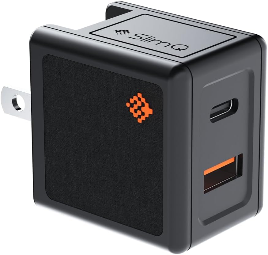𝐒𝐥𝐢𝐦𝐐 30W USB C GaN Quick Charger PD Mini Type C Wall Fast Charging Block Adapter Foldable Plug Compact Mini GaN Charger for iPhone 13Pro/Max12Mini/iPad Pro/Galaxy/Note 20/Pixel(Upgrade, Grey)