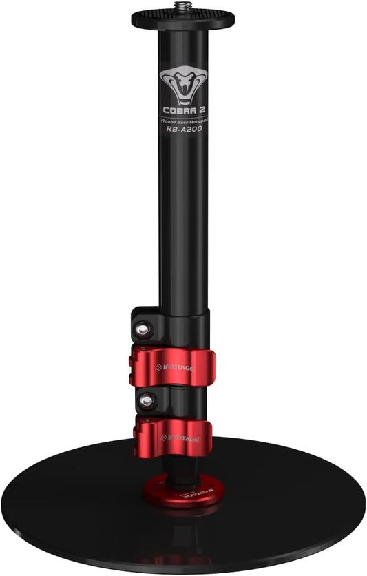 IFOOTAGE Cobra RB-A200,Round Base Monopod,Professional Camera Aluminium Monopod with Quick Adjustment Height Buckle,Compatibility DSLR Cameras Camcorders(22.05Inc)