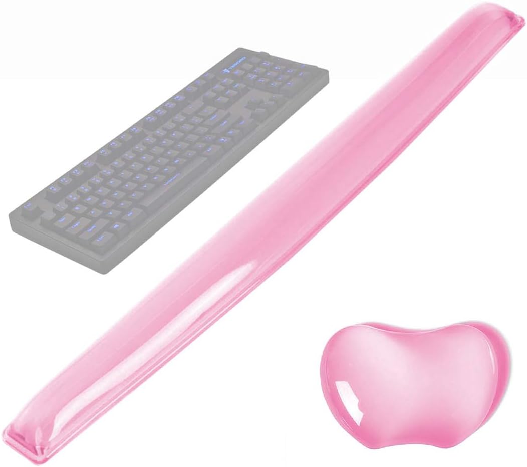 Silicone Gel Keyboard Wrist Rest Set Plus Keyboard & Mouse Wrist Support Pad Office, Computer, Laptop, Mac - Durable, Comfortable and Pain Relief